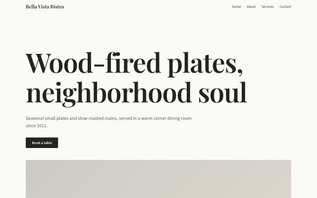 Journal look — Magazine confidence: serif display type, generous air, hairline rules, paper tones.